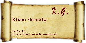 Kidon Gergely névjegykártya